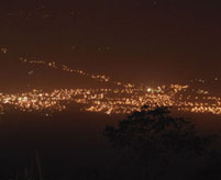 Night view from Turrialtico Hotel and Restaurant